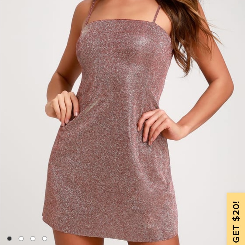 Lulus Sparkly Mauve Mini Dress✨